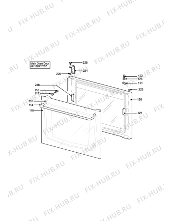 Взрыв-схема плиты (духовки) Parkinson Cowan RG55GLWN - Схема узла H10 Main Oven Door (large)